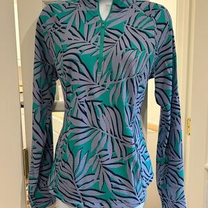 Tommy Bahama Blue Fitted Long Sleeve Polo